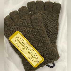 Brown Fingerless Gloves texting Knit Chocolate gloves unisex Jeanne Simmons